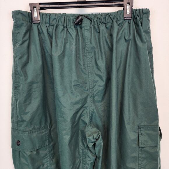 Vintage Field & Stream Water Resistant Cargo Pants Size XL Green Nylon Ankle Zip - Picture 4 of 9